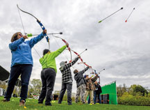 Different types of archery classes are a popular choice at BOW; other options at BOW include shooting clay targets, becoming a campfire gourmet cook, making a fur hat, and more.