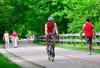Paved bike top trails