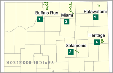 Location of snowmobile trails in Indiana
