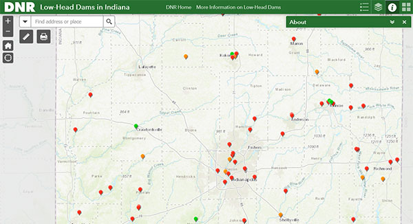 screenshot of interactive map