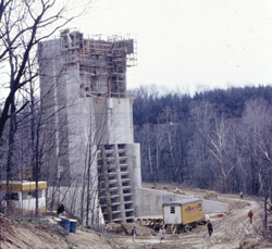 Construction of dam at Salamonie Lake