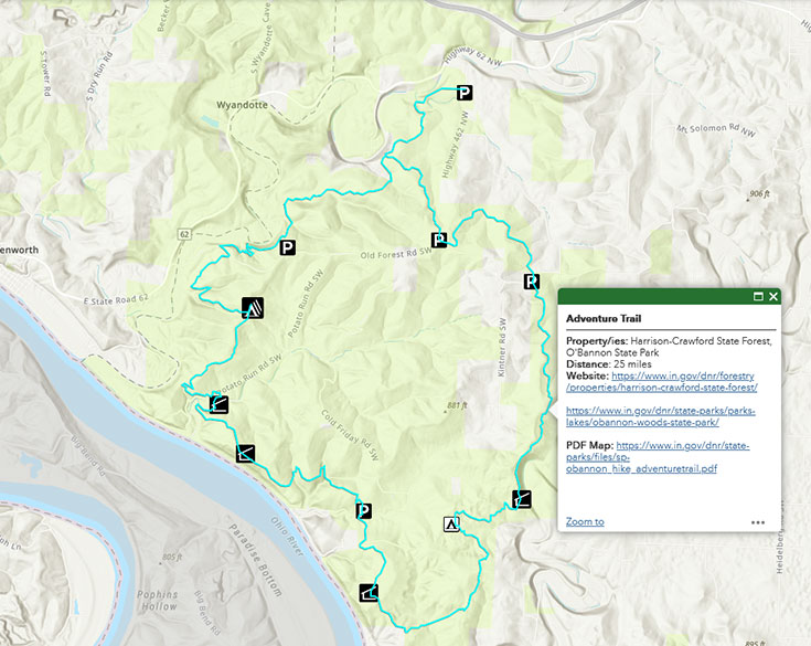 screenshot of interactive map