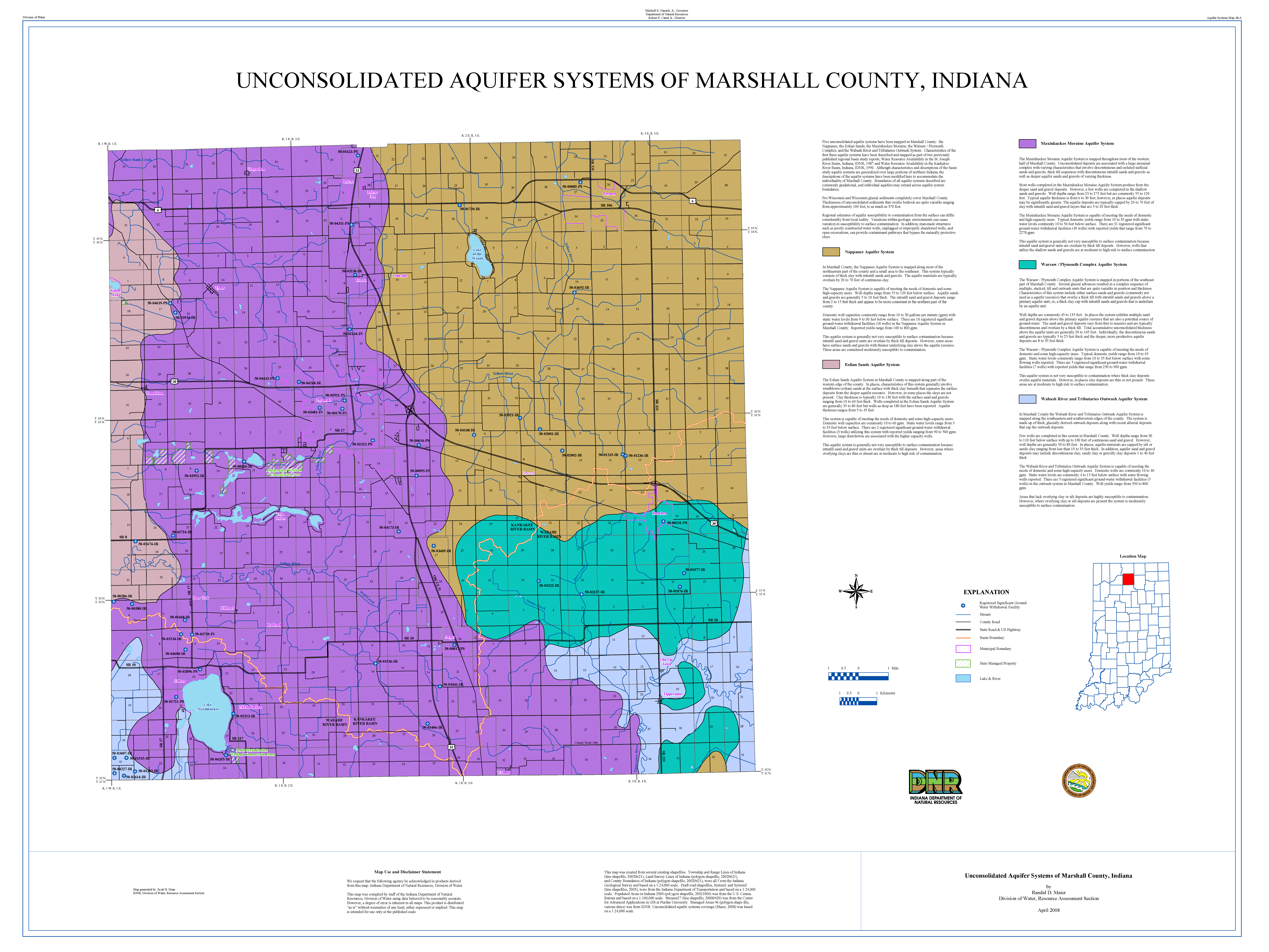 DNR Water Aquifer Systems Maps 48A and 48B Unconsolidated and