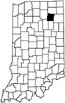 Whitley County locator map