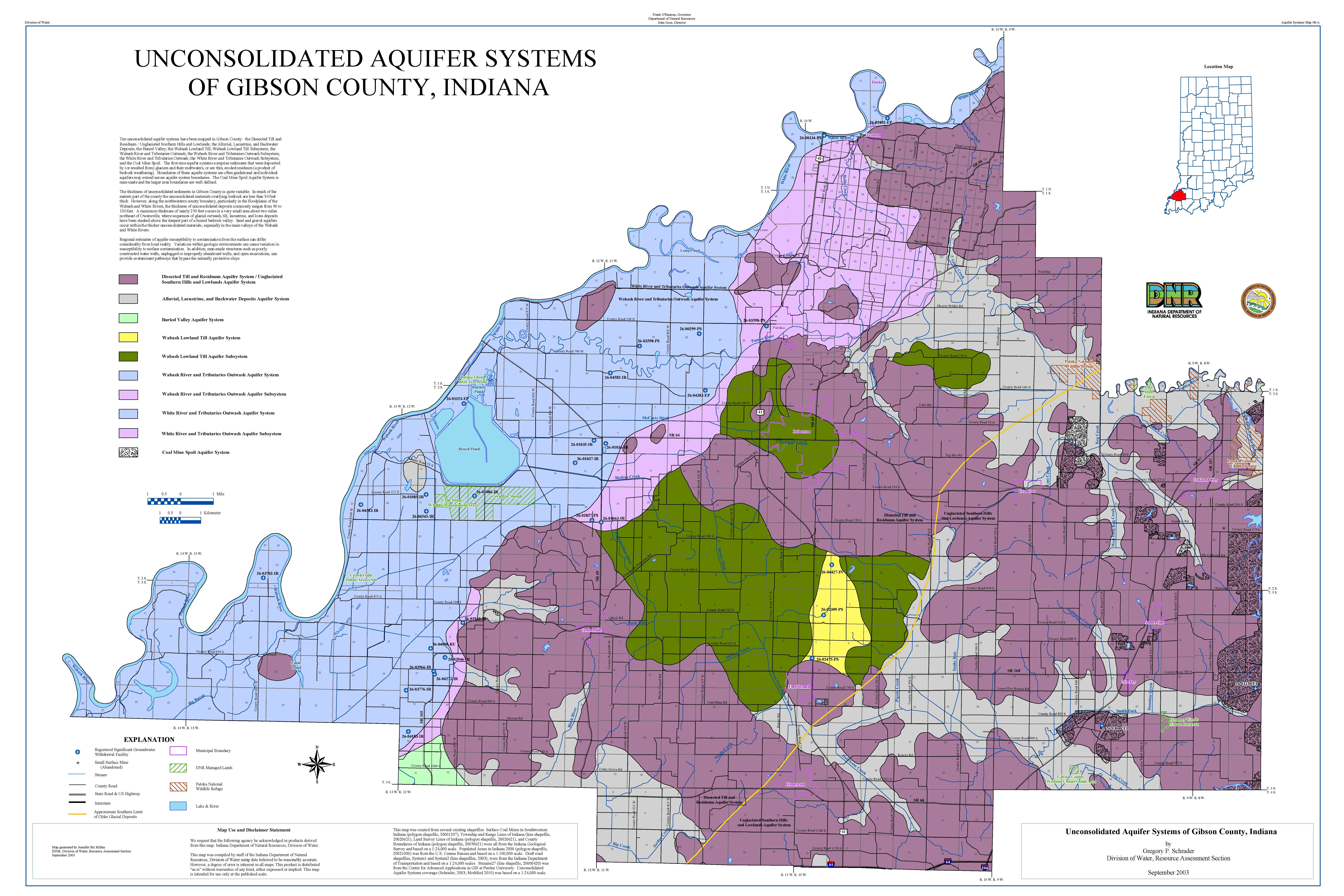 DNR Water Aquifer Systems Maps 08A and 08B Unconsolidated and