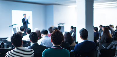 conference room full of people