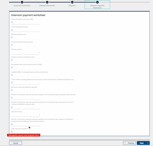 A screenshot of INTIME Individual Extension worksheet
