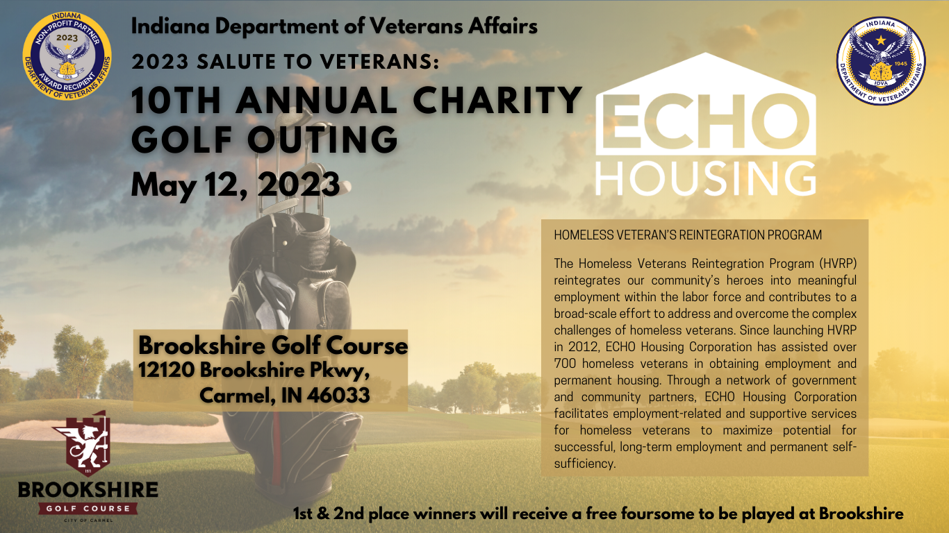 Indiana Department of Veterans Affairs 10th annual charity golf outing  May 12 at brookshire golf club