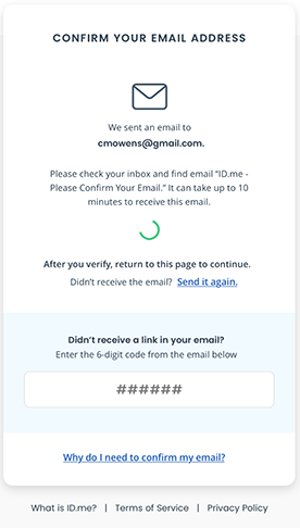 Confirm Your Email Address Screenshot