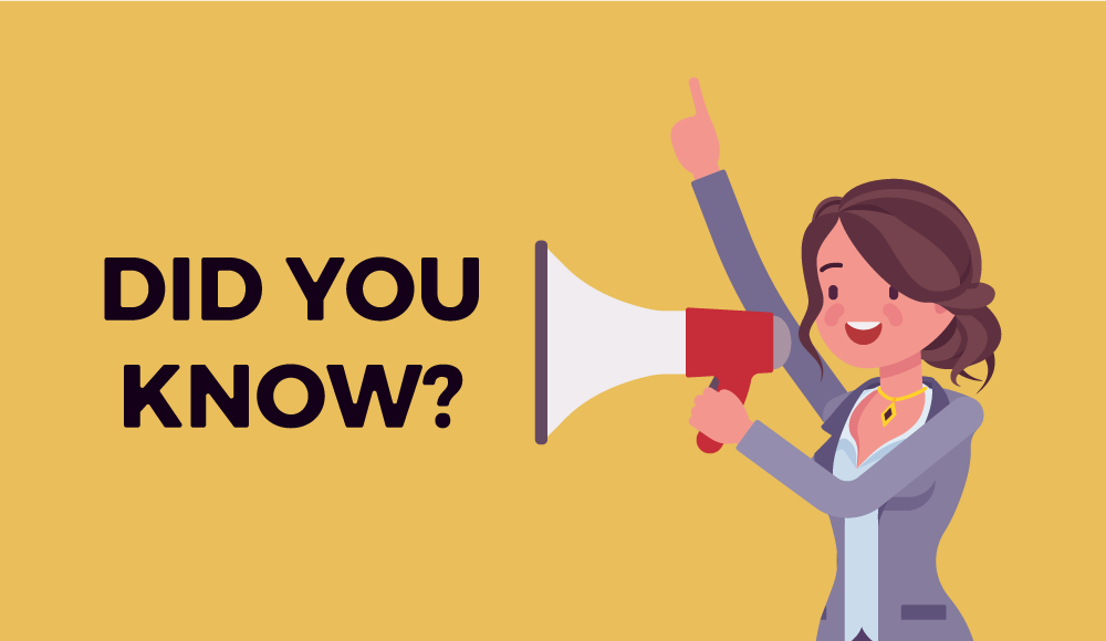 Graphic of a Woman shouting "Did you Know"" into a megaphone