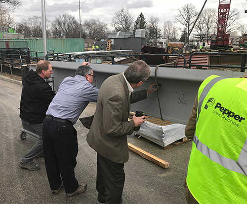 Photo of beam signing
