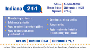 Indiana 211 Business Card – Spanish