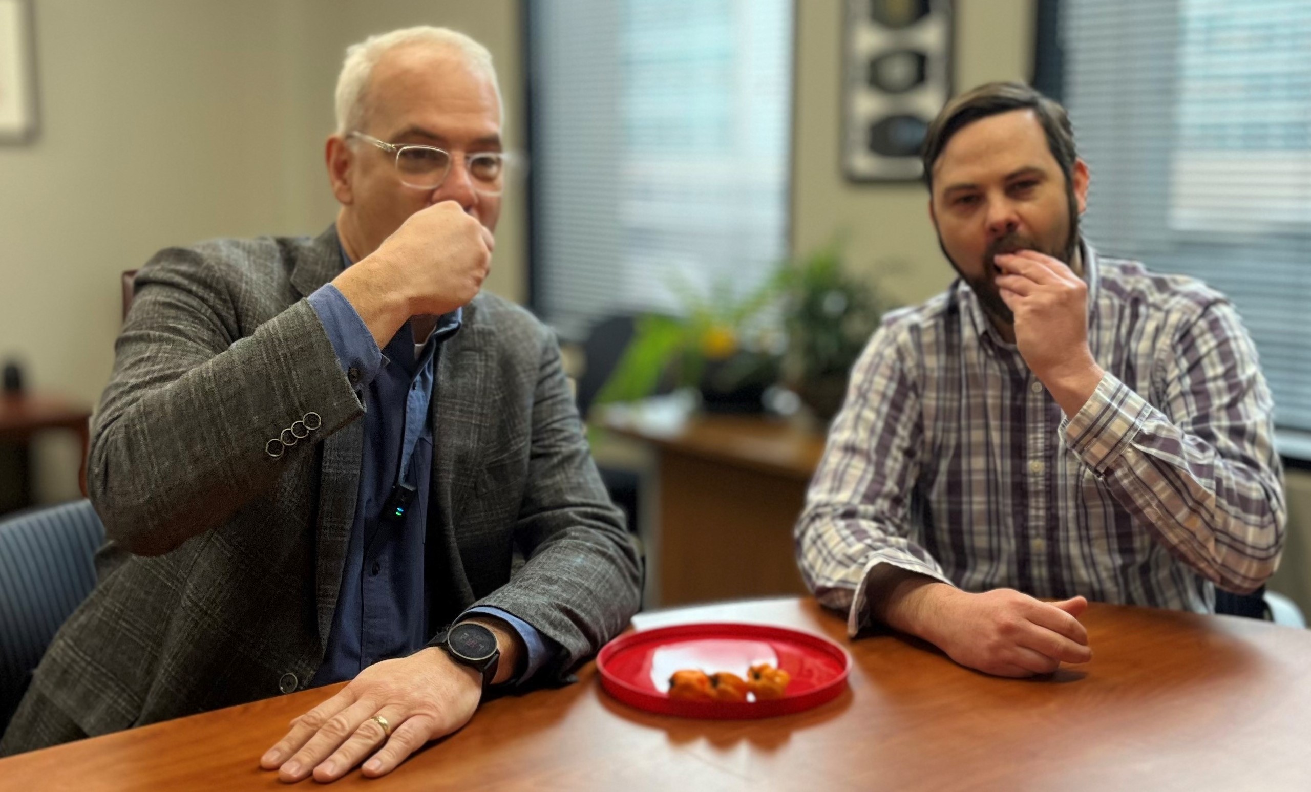 Dan and Tyson eat a habenero