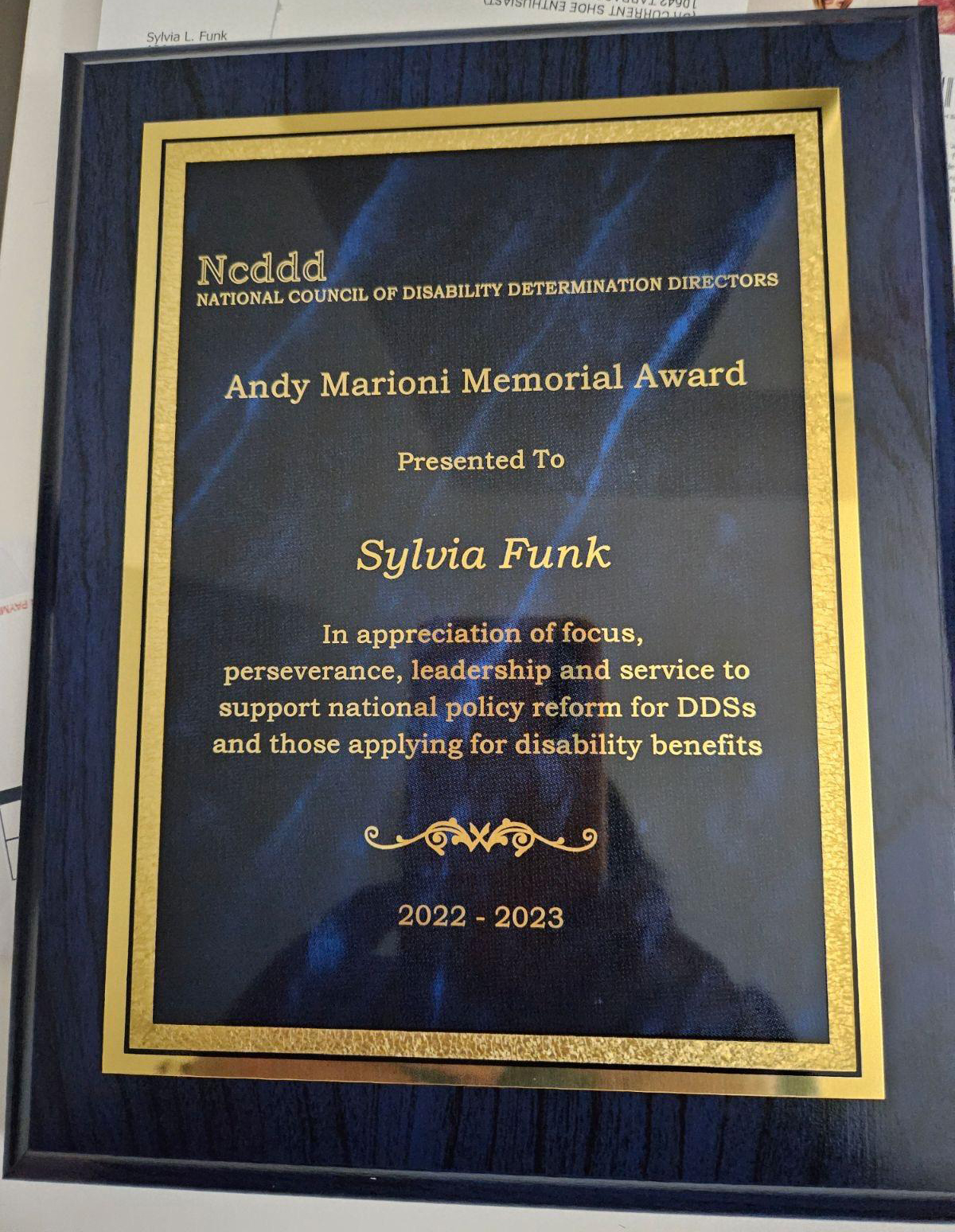 Sylvia Funk wins Andy Marioni Memorial Award