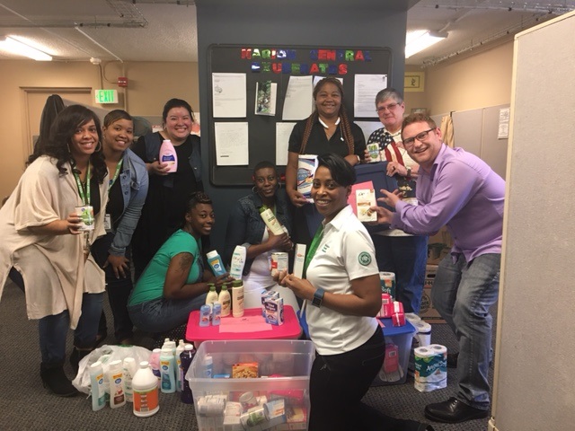 Picture of staff working on donations