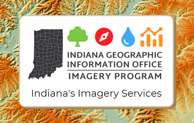 An image that shows the IGIO's logo for the imagery program surrounded by imagery taken at the State.