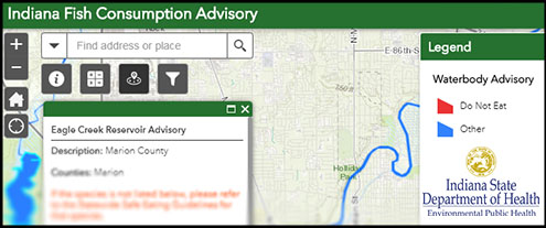 Indiana Fish Consumption Advisory Link to Map