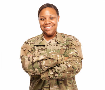 woman wearing army uniform