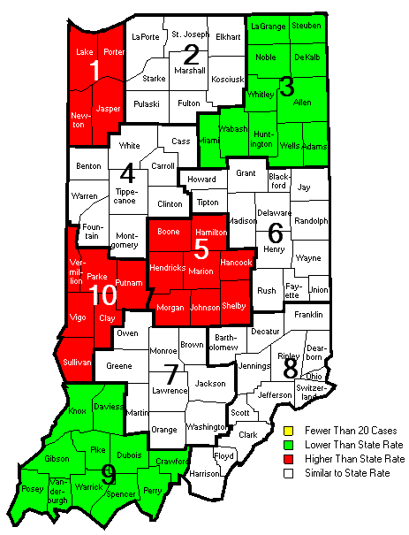 Map of Regional Incidence Rates