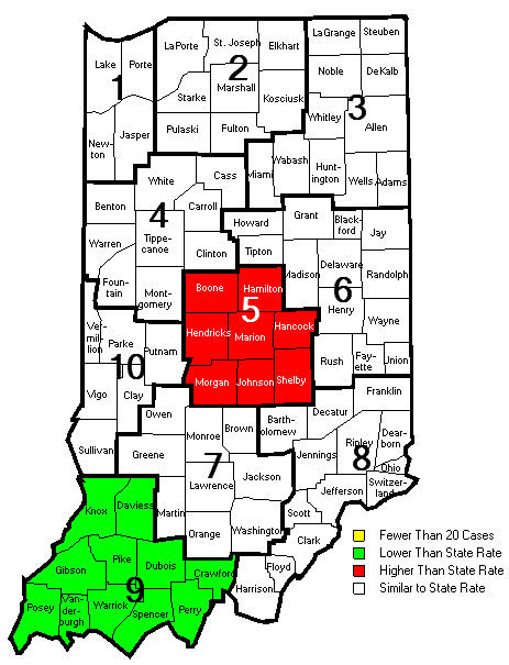 Map of Regional Incidence Rates