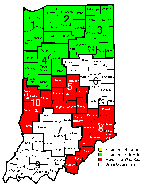 Map of Regional Incidence Rates
