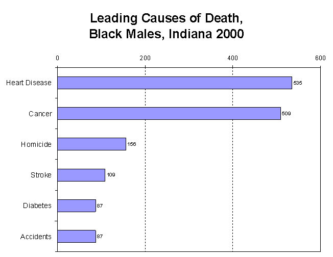 Leading Causes of Death, Black Males, Indiana 2000