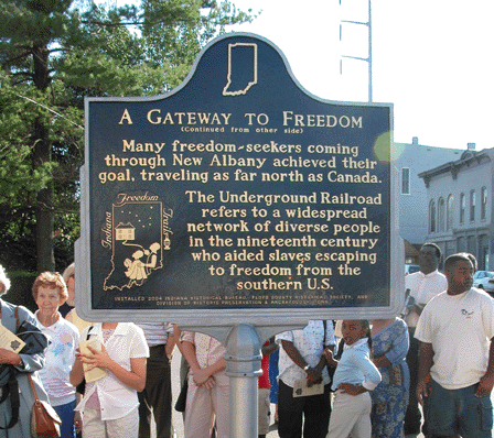 Side two of the Underground Railroad marker.
