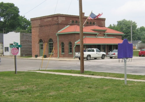 The marker was installed near the corner of Railroad St. and Pearl St., close to the Train Depot.