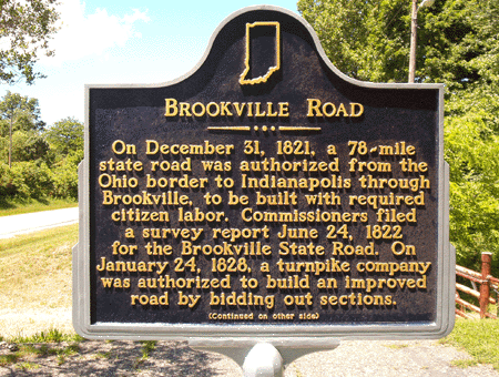 Front side of the Brookville Road marker.