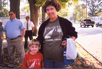Marilyn Marshall and her son at the Vermillion County Jail marker dedication ceremony.
