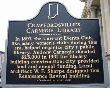 Crawfordsville’s Carnegie Library Side 1