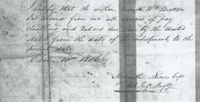 William Bratton's letter of discharge from the armysigned by Meriwether Lewis