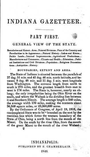 The Indiana Gazetteer