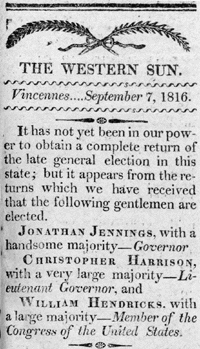 The Western Sun Article - Vincennes...September 7, 1816