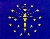 Flower Motto Flag Bird Porcelain State Flag Thimble Indiana 
