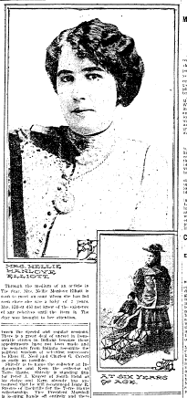 News article regarding Nellie Manlove, The Indianapolis Star, 7 September 1913, page 24, c.2.