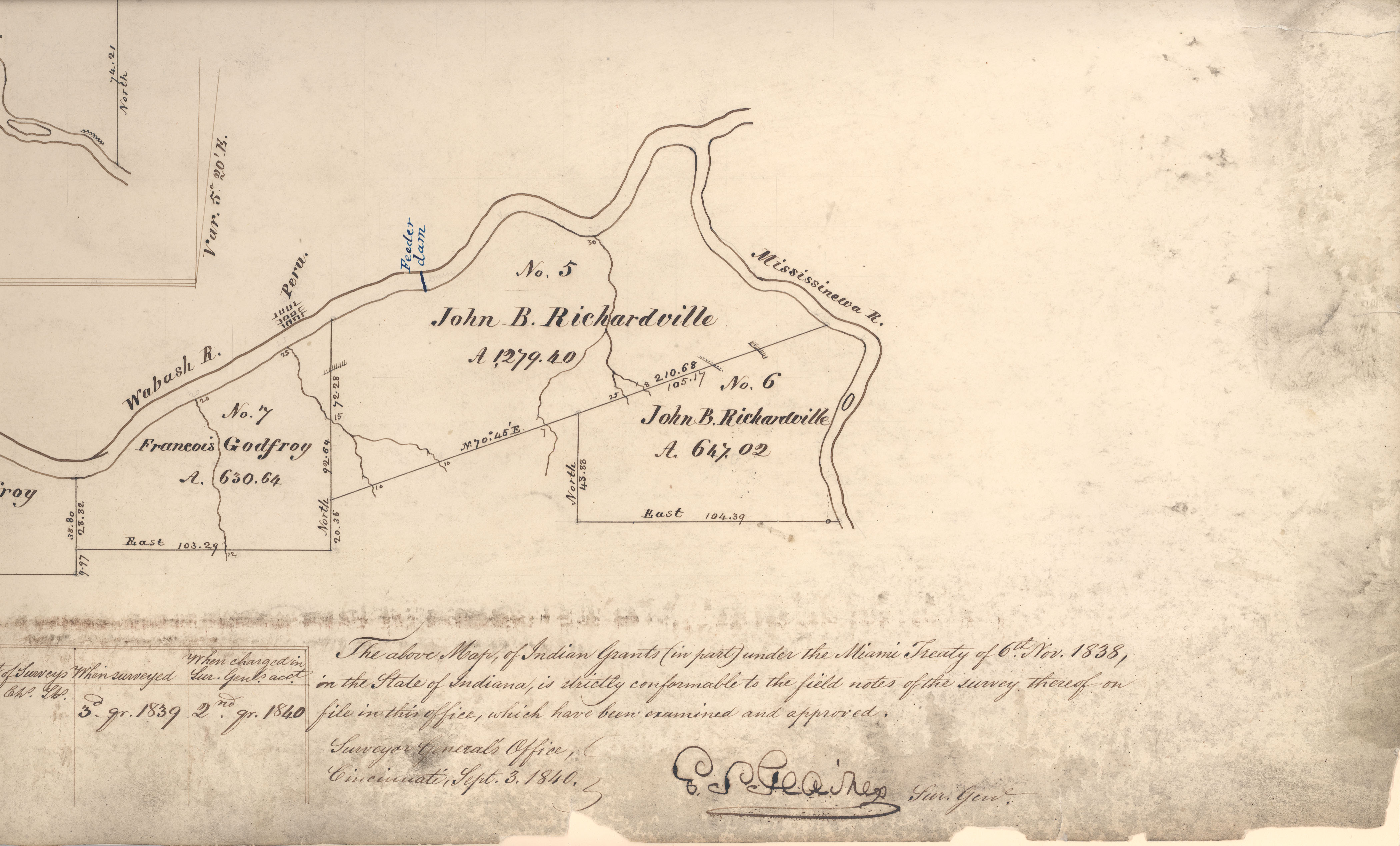 1819 IN MAP BARTHOLOMEW LAWRENCE JACKSON GRANT COUNTY 