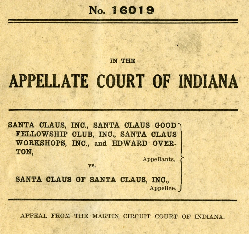 Cover of Appellate Court Brief, Santa Claus vs Santa Claus