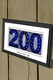 200 Indiana Bicentennial Flag White Sign