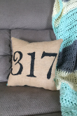 Area Code Burlap Pillow