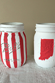 Painted Indiana Mason Jar Set