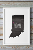 Personalized INDIANA Home Town Digital Watercolor Print