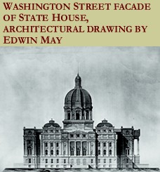 Washington Street Facade of State House, Architectural Drawing by Edwin May