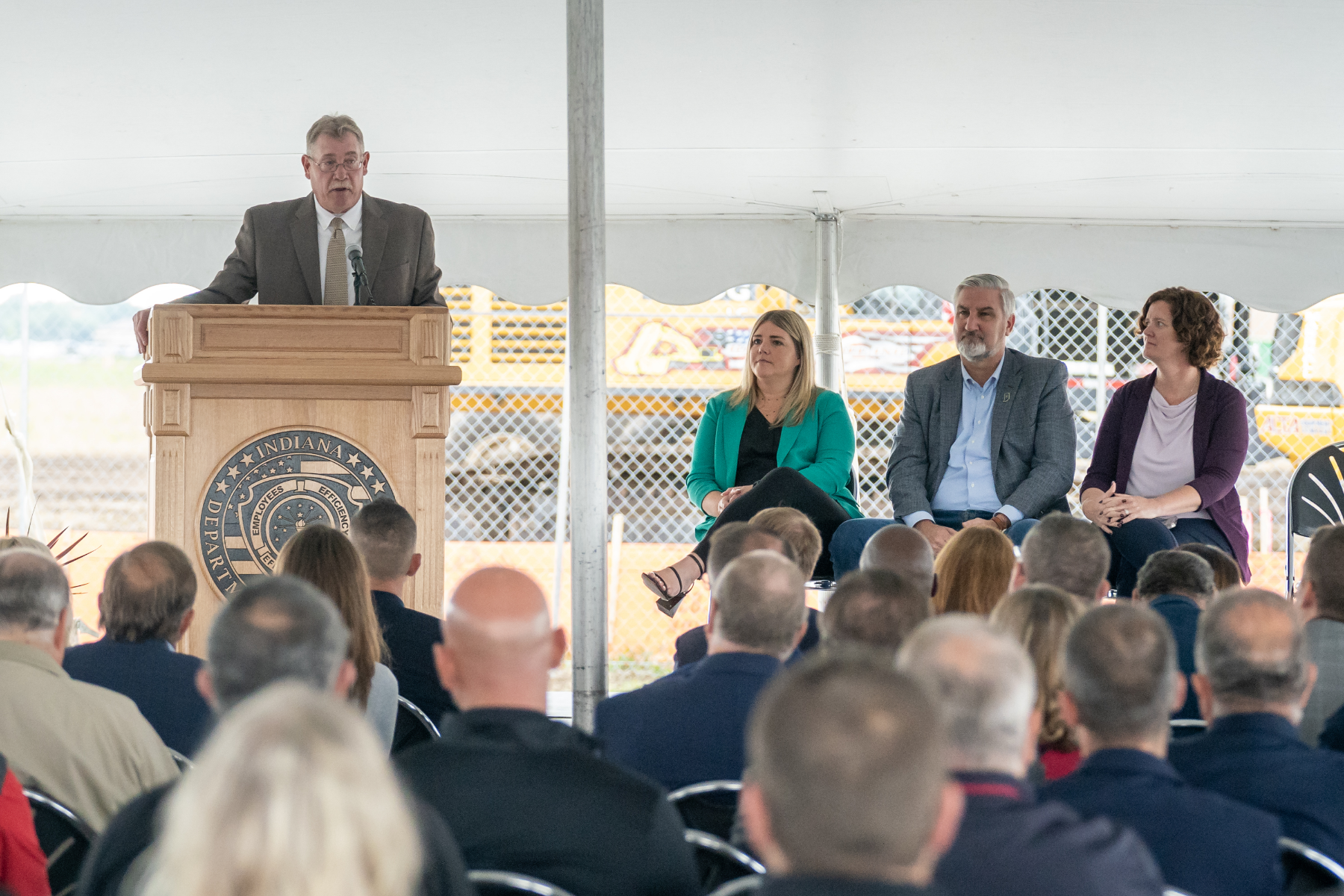 IDOC Executive Director Kevin Orme speaks on Thursday, Sep. 28, 2023 during a groundbreaking for the new $1.2 Billion correctional facility under construction in Westville, Indiana. SCOTT ROBERSON | Indiana Department of Correction