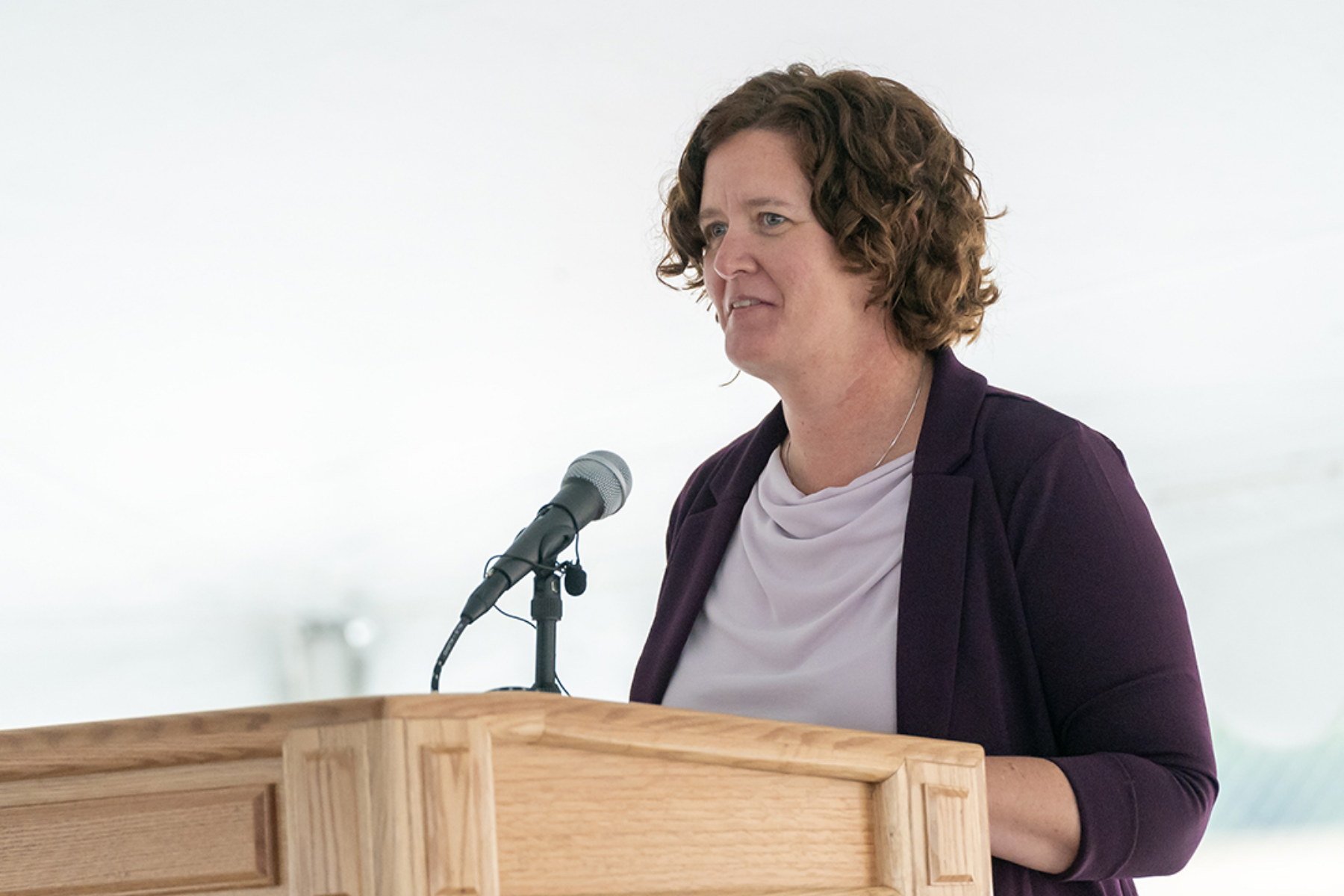 IDOC Commissioner Christina Reagle speaks on Thursday, Sep. 28, 2023 during a groundbreaking for the new $1.2 Billion correctional facility under construction in Westville, Indiana. SCOTT ROBERSON | Indiana Department of Correction