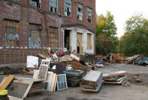 Building materials from the former Essex Wire site in Ligonier in the process of being recycled.