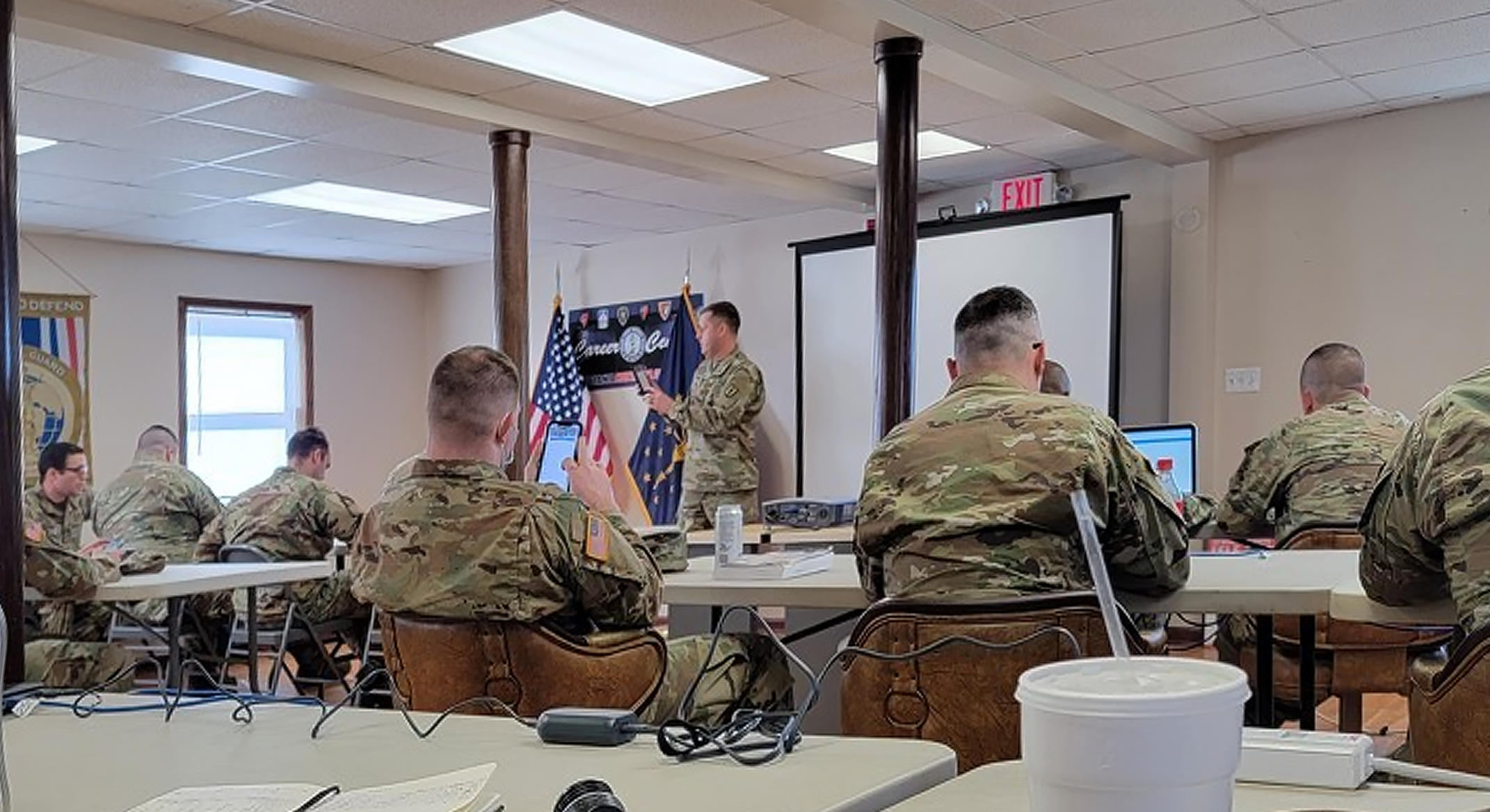 Warrant Officers in classroom setting