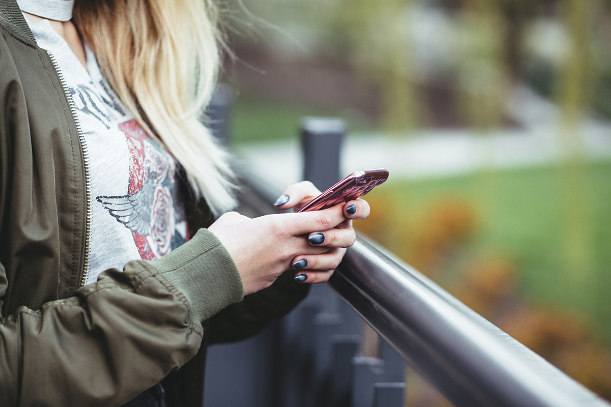 Lady using a smart phone