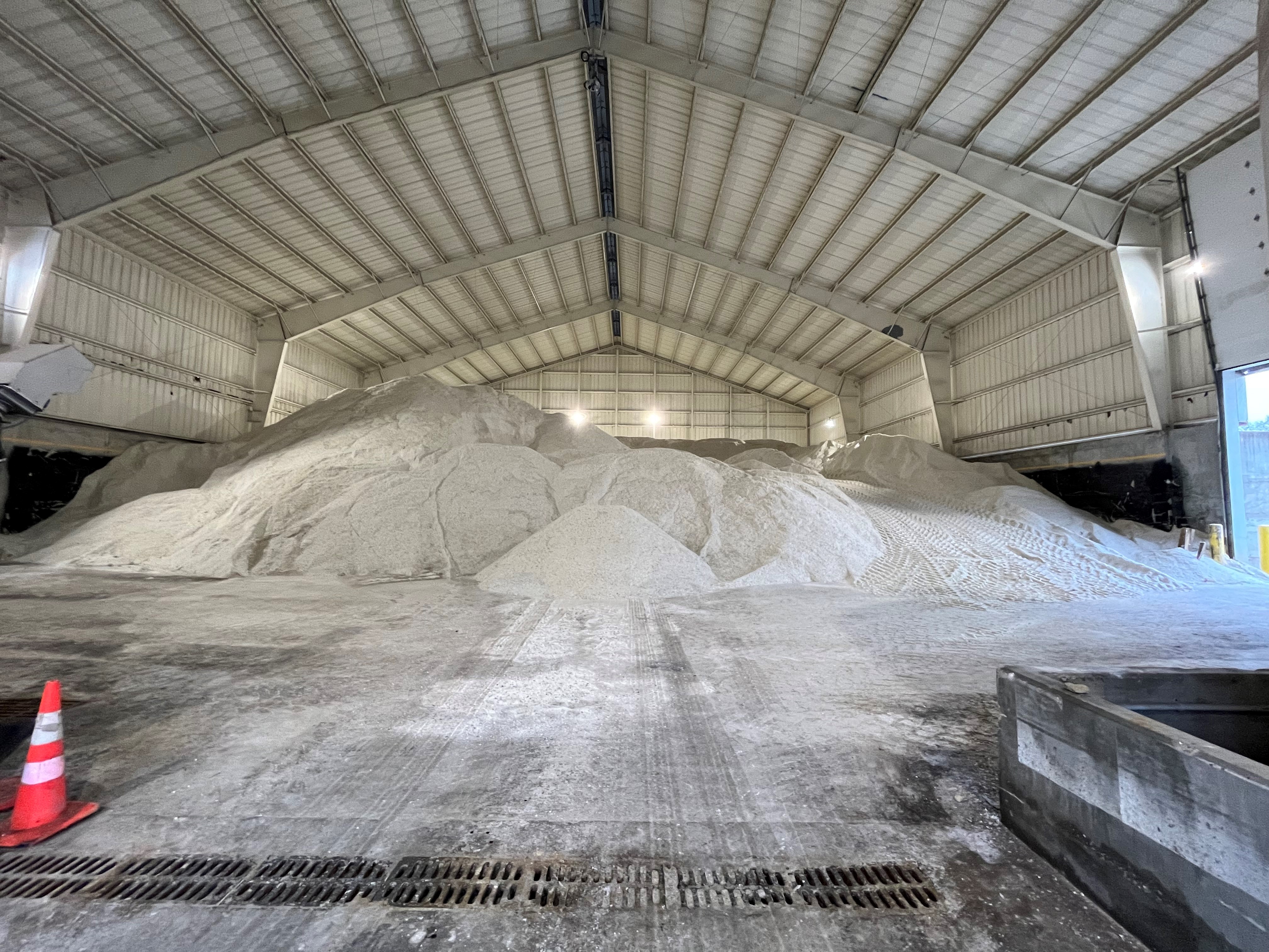 Barn of road salt.
