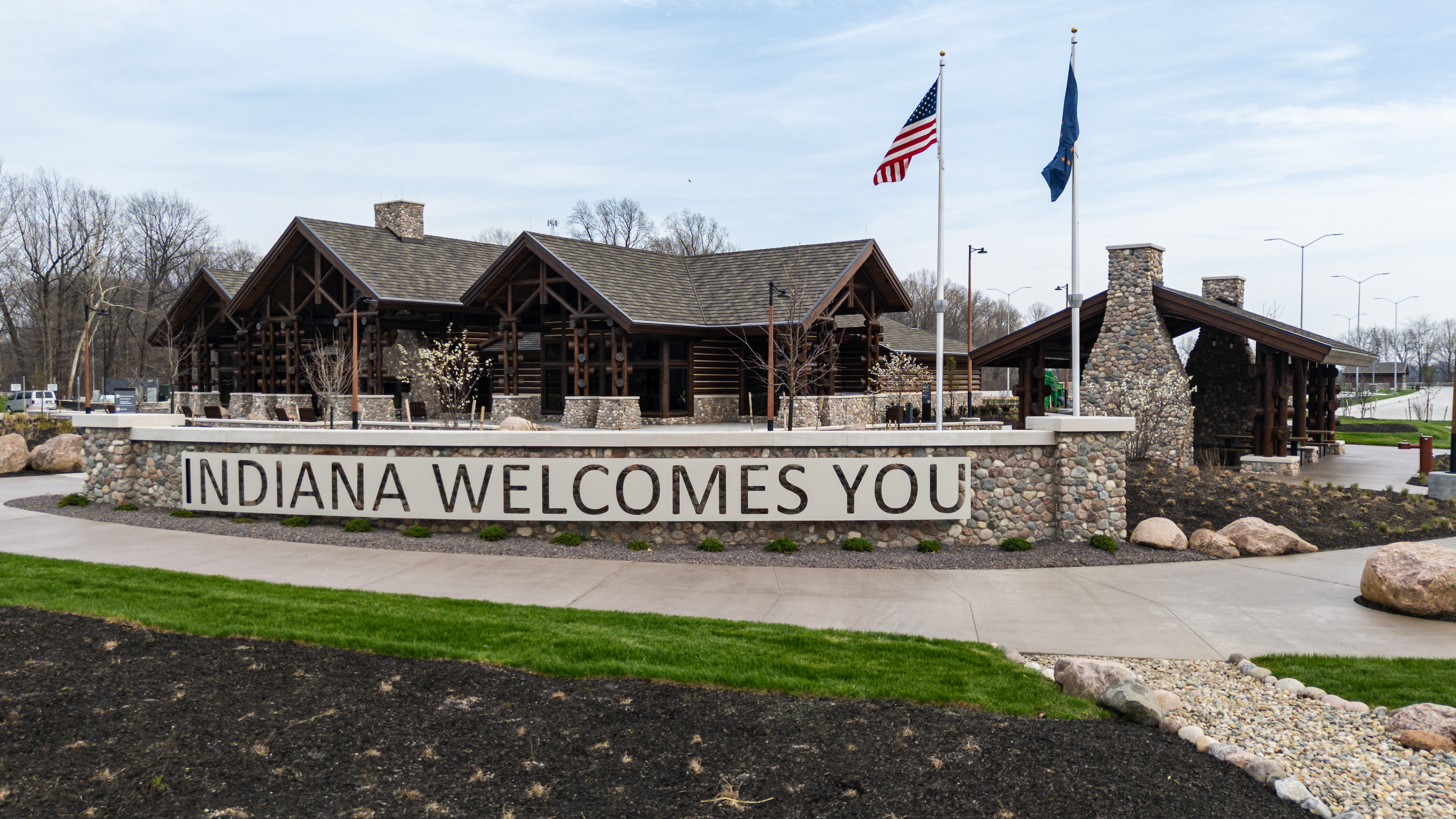 The Abraham Lincoln-themed welcome center on eastbound I-64